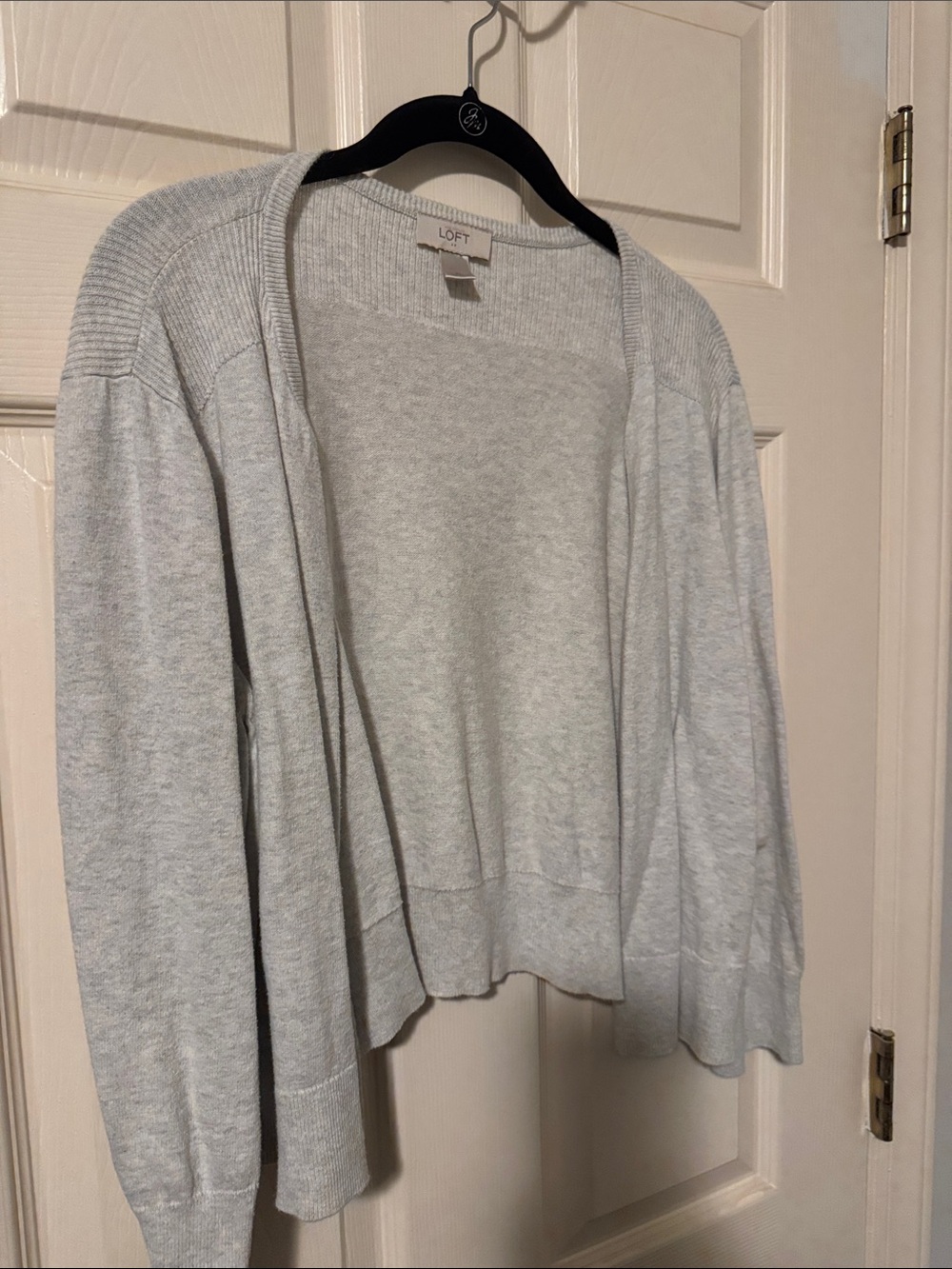 LOFT Light Gray Open-Front Women's Cardigan